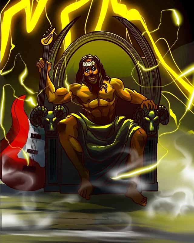 Thy Kingdom Come. An artistic depiction of myself by @ninjaofwakanda . This is awesome! He even got my headband 🥹#artwork #blackmen #aesthetic #awesome #coolart #locs #superhero #villain