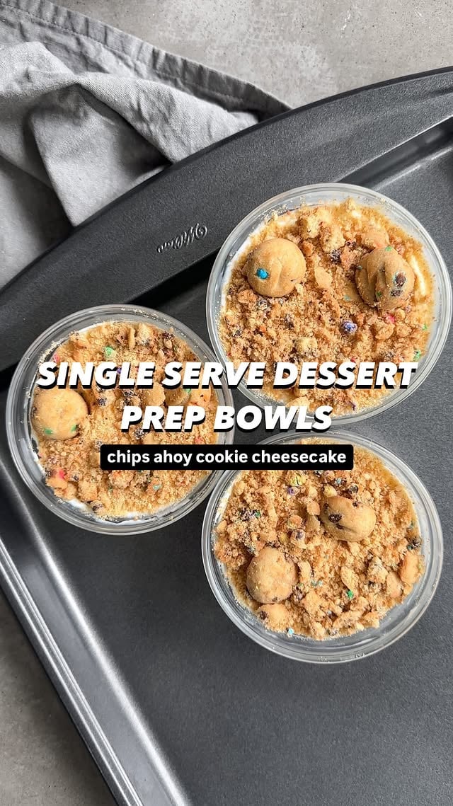 Another high protein no bake cheesecake👩🏻‍🍳 Comment “COOKIE” to access the link for the recipe + macros! I’ll DM you the link 📥The one thing that many of my clients forget is that a “craving” is a way for our bodies to communicate with us.➡️It usually indicates the body needs something (e.g. sleep) or that something is occurring (e.g. stress).➡️While you can just eat the food solo, I balance my cravings for better blood sugar control, satisfaction and volume.➕One of the easiest ways to do this is to BALANCE via adding:For example, pairing protein with cookies can help with fullness (more volume) & impact appetite hormones.➡️Cue my single serve no bake cheesecakes!Happy Monday 🖤----#proteindessert #proteinsnack #snack #cheesecake #proteinsnacks #fitfood #dessertideas #weightlossrecipes #chipsahoy #cookies #easyrecipe #singleservedessert #easydesserts #singleserve #cheesecakefit by @nutritionbydevika