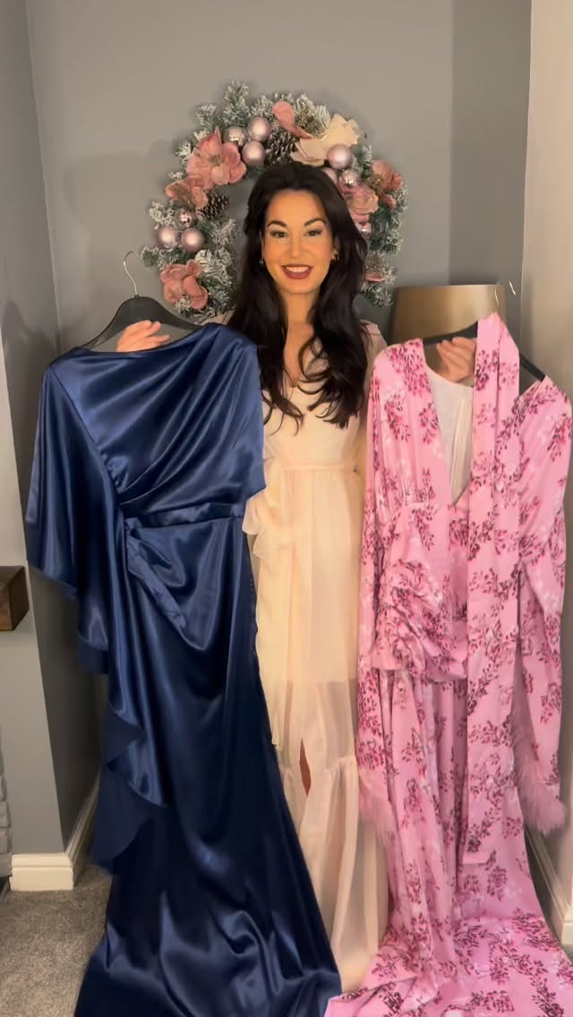 MAIN CHARACTER ENERGY ONLY ✨💃Two @jardinvue evening dresses.Two unforgettable moments.One big question… which one is YOU?💙 The Glam Queen:Navy liquid satin maxi with a ruffle side.The fabric moves like silk on skin — fluid, elegant, expensive.A walk-in-and-own-the-room kind of dress.🌸 The Statement Maker:Pink floral batwing maxi with feather cuffs.Plunge V neckline. Daring thigh slit.Extra in the best way. Bold. Unforgettable. This dress speaks first.Wedding guest? Black-tie event? Special night out?✨ Problem = solved.👇 Tell me your vibe:💙 Liquid satin glamour or 🌸 full statement energy?🛍 Shop @JardinVue💸 Use code: WKN15 for 15% OFFFor glam try-ons, elevated occasionwear & main character outfits only —👉 follow me [ @styledby.karin ]✨#jardingals #JardinVue #ukfashionblogger #WeddingGuestStyle #uk StyledByKarin FashionReels DressTryOn MainCharacterEnergy