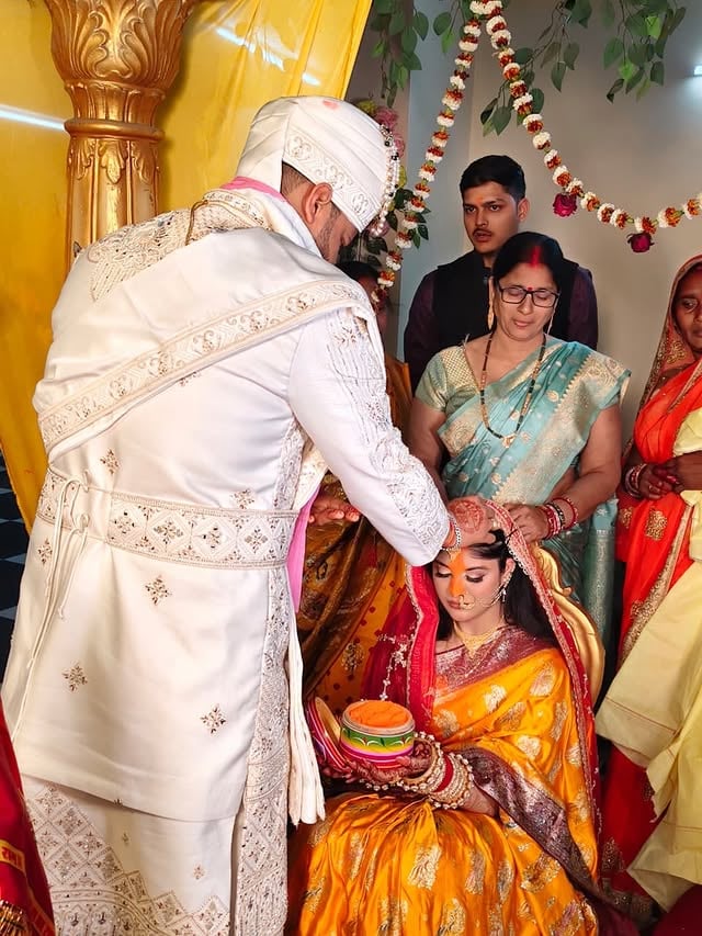 A promise sealed💖 Here’s to a lifetime of love and laughter. #JustMarried #ForeverStartsNow #justmarried #TogetherForever #LoveInTheAir by @simmyrajput999