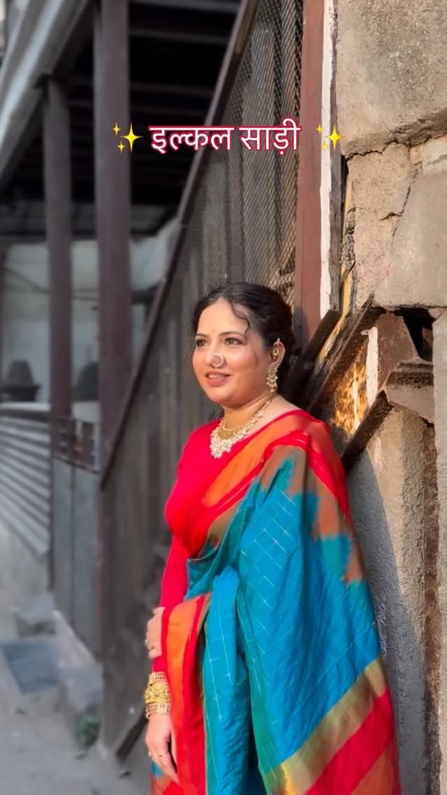 सड़ी च वेड!✨😀Timeless charm of Ilkal ✨Saree @dikshita_sarees [marathi mulgi, checks Ilkal saree, Marathi, saree love, ved lavla]#marathimulgi #trendingreels #viralreels #fyp #explore