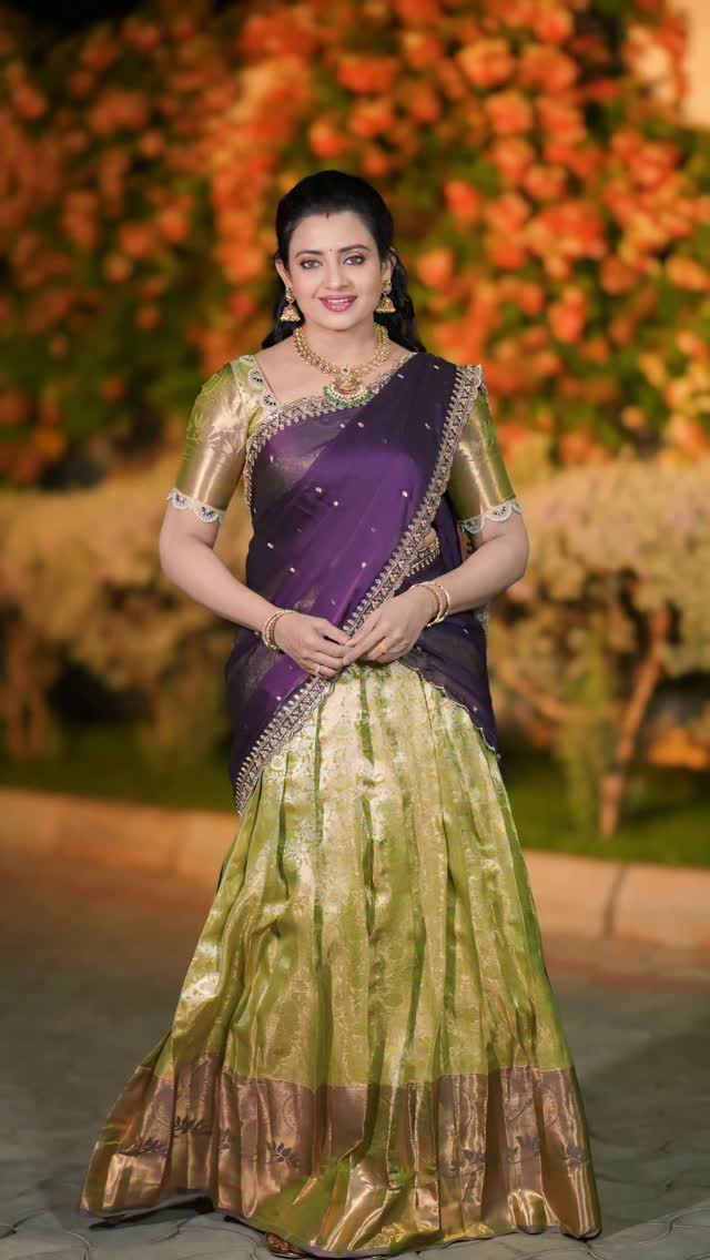 Beautiful half saree @venusboutique700 Picture captured by @vickystories___ Hairstyle @hairstyle_by_gowri Assisted by @just_vinayh and AkashMy LAST EPISODE in SRIDEVI DRAMA COMPANY