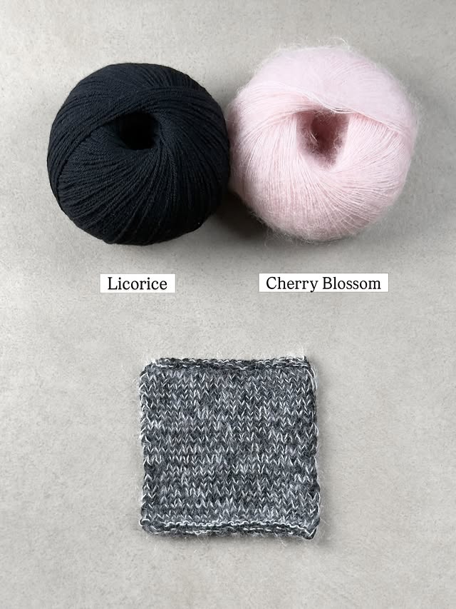 On popular demand: Color swatches with black merino and colored mohair 🩷🖤💙Which one is your favorite?#knitting #yarnlove #knittingaddict #knittersofinstagram #knittingforolive