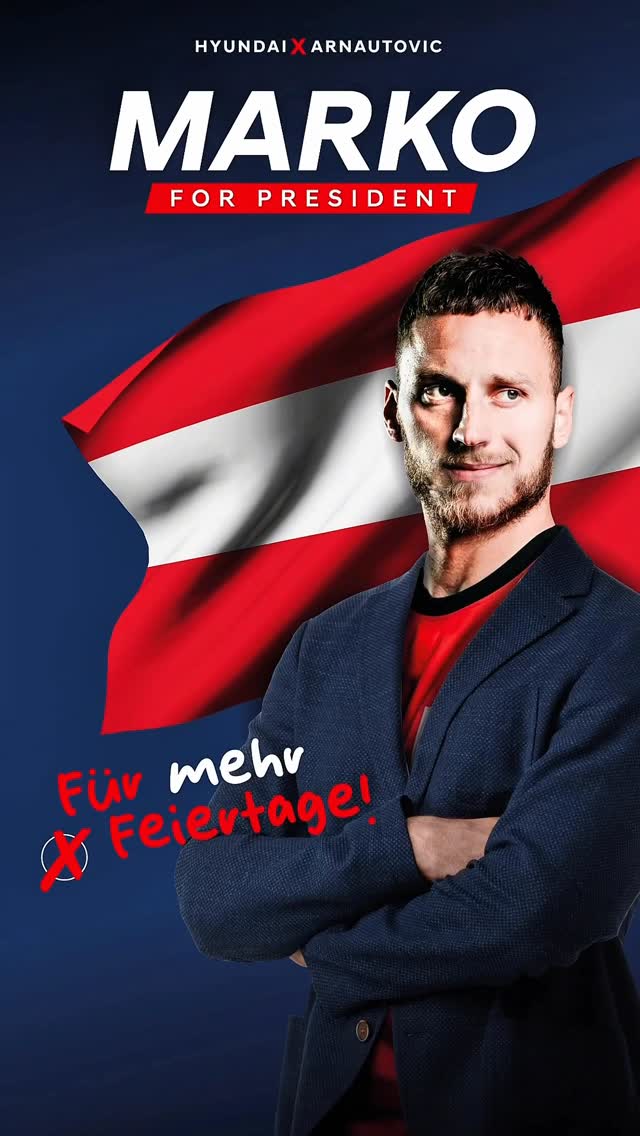 Mein offizielles Statement! Marko for president🇦🇹#fürmehrfeiertage #MarkoForPresident #MarkoArnautovic #TeamAustria #WMQuali by @m.arnautovic7