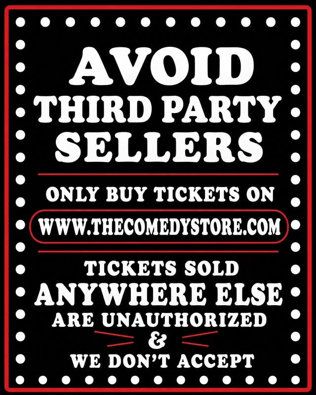 If you have any questions about this policy or upcoming shows reach out to info@comedystore.com or call (323) 656-6225 by @thecomedystore