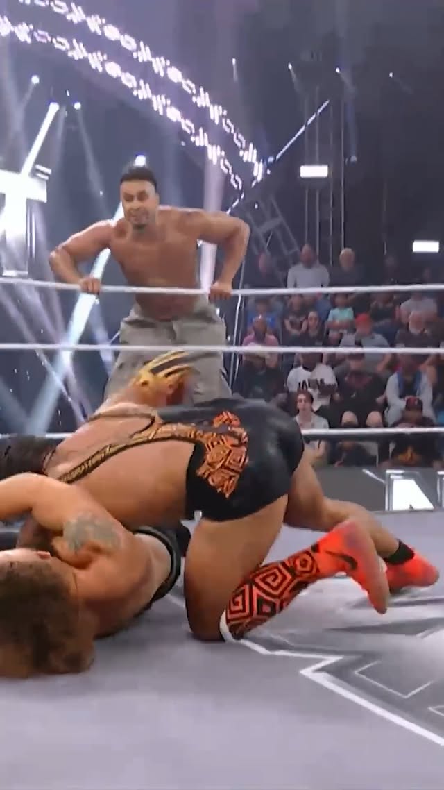 AND STILL!!!@kamhendrixwwe and @mylesborne_wwe get involved as @tonydangelo_wwe escapes with the win against Tavion Heights! by @mylesborne_wwe