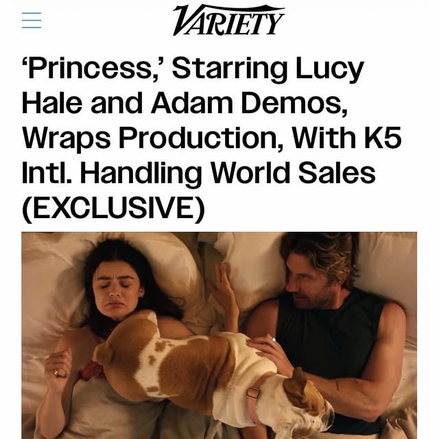 That’s a wrap on Princess 🐾This movie really found its way at the right time—so grateful to every person who helped make this possible. Still laughing at all the mischievous, heartfelt, and silly moments from this past month. Thank you @linaroessler & @madleach ❤️@adam_demos - you’re an absolute dream to work with @rickeythompson - my partner in crime 😈my baby Besa who I fell in love with! @sittingbullies - and her incredible mama Cheryl@thisistuffin - @amandadelaplaine - @reneetabs special thank you to @toriborbash - @becksdonnelly_ - @sethcaelum - @amymerritthairandmakeup - @stylebygrizelda ! And to every crew member who helped in any way big or small 🫶🏻 by @lucyhale