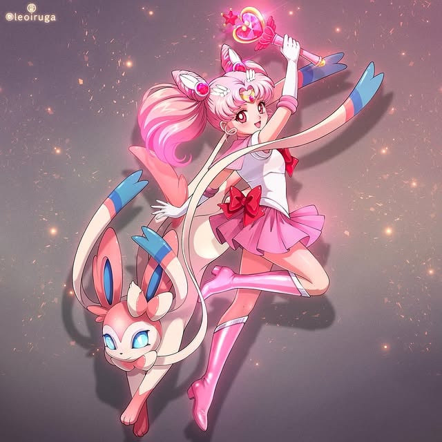 ✨Chibi Moon and Sylveon✨(Swipe to see more details and painting process)Commission fone for the Trainer @atouchofmagicdesigns ✨🩷🎀🤍✨Hope you like it!☺️...#pokemon #sylveon #eevee #eeveelution #sailormoon by @leoiruga