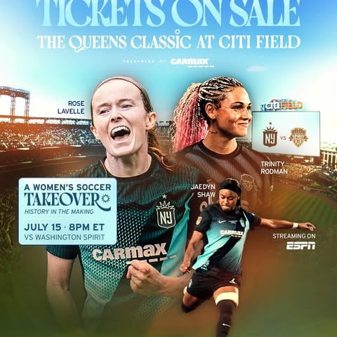 Women's sports are taking over the Citi 😉⚽️The Queens Classic, presented by @CarMax is coming to Citi Field on July 15 - help us make this the biggest women's sports event in NYC history!Get your tickets now at the link in our bio 🎟️ by @gothamfc