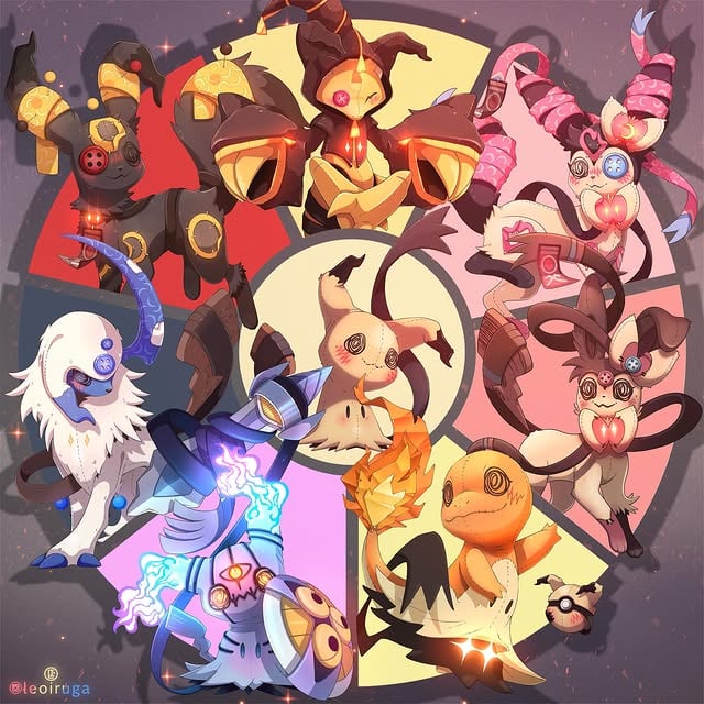✨Pokémon Fusions with Mimikyu✨A compilation of 7 Mimikyu fusions artworks I’ve done. These are just a few, but there are many more haha. The possibilities are endless, and I’ll probably make many more!Which one is your favourite? Hope you like them 💛💛💛...#pokemon #umbreon #mimikyu #sylveon #charmander by @leoiruga