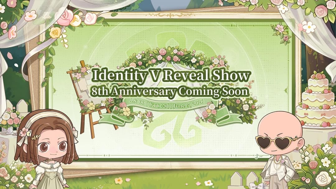 Dear Visitors,Eight years. Countless chases. One manor we keep coming back to.👀 Mark your calendars — June 5th at 18:00 (UTC+8), we're going LIVE with the 8th Anniversary & Summer Showcase.Set your reminders now 👇 https://www.youtube.com/@IdentityV#IdentityV