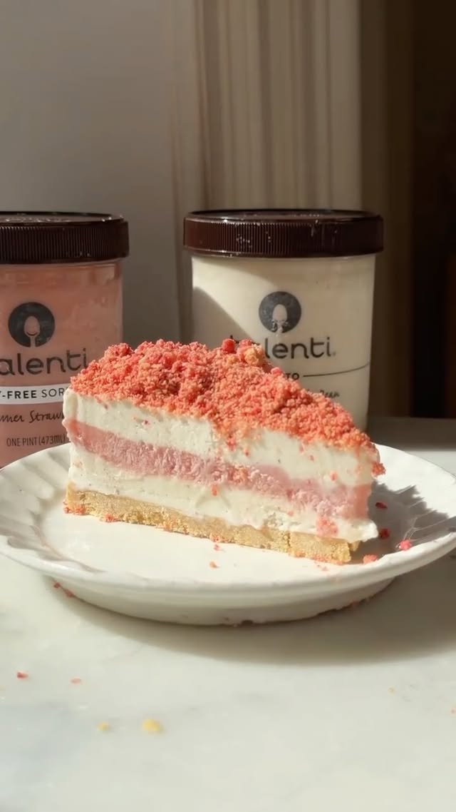 if there’s one flavor combo that instantly takes me back to childhood summers, it’s strawberry shortcake ☀️🍓🍦 #TalentiPartner. so I made a grown-up gelato cake version and it might be the best thing I’ve made all summer. we’re talking a cream-filled sandwich cookie crust, layers of @Talenti Madagascan Vanilla Bean Gelato and Summer Strawberry Sorbetto, and that signature crunchy strawberry shortcake topping that I genuinely cannot be trusted around. And the combination of bright, fruity sorbetto and rich, creamy vanilla bean gelato is just INCREDIBLE. It’s nostalgic, show-stopping, and secretly so easy to make. The full recipe is linked in my profile — save this one for your next summer hosting moment. your guests will never forget it. 🍓✨ #talentisorbetto #talentigelato by @bromabakery