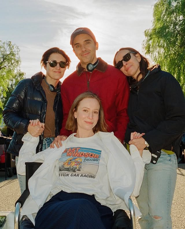 i love this picture. it’s a good representation of how we feel about each other, and of the support and love paul, jen, and lucia have always shown me. i had no acting experience when i started on hacks (sorry) - but i think the reason i could do the job was because the character they created in ava was so real. i remember reading the audition scene and thinking damn. i wanna chill with her. she would be my best friend for sure. as i came to get to know paul, jen, and lucia, i realized that the qualities i loved in ava were qualities of theirs. they’re passionate and fiercely loyal, goofy as hell, and their hearts bleed for the people they love. hacks is about the love you share with your comedic collaborators. i feel like the luckiest person on earth to have been a part of it, and even luckier to get to share that connection with paul, jen, and lucia. hacks has made everything in my life possible. it has given me the ability to tour and put out a standup special, it has made me an actor- a medium i cherish and love so deeply, it has fulfilled me creatively and given me a great big family of cherished people. im so proud of what we’ve done, and how we did it. my gratitude to these three is eternal. i love you @luciaaniellosetfits @jenstatsky @paulwdowns . thank you for my life. by @hannaheinbinder