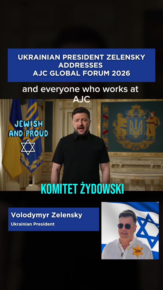 🇵🇱🇮🇱Przypomnijmy, czym jest AJC, czyli American Jewish Committee.To jedna z najstarszych i najważniejszych żydowskich organizacji na świecie, powstała w 1906 roku w Stanach Zjednoczonych, aby bronić Żydów przed antysemityzmem, walczyć o prawa człowieka i budować międzynarodowe sojusze dla bezpieczeństwa Żydów, Izraela i wolnego świata.Dzisiaj AJC obchodzi swoje 120 lecie i odgrywa ogromną rolę w relacjach między Stanami Zjednoczonymi, Europą, Izraelem i społecznościami żydowskimi na całym świecie.Dziękujemy prezydentowi Wołodymyrowi Zełenskiemu za pamięć o tej rocznicy i za jego wystąpienie do AJC.Dziękujemy również za realne działania w walce z antysemityzmem. Ukraina, pod przywództwem prezydenta Zełenskiego, przyjęła i podpisała ustawę przewidującą odpowiedzialność karną za antysemityzm, z karą sięgającą nawet 8 lat więzienia.To coś, czego w Polsce chyba nigdy się nie doczekamy.Prezydent Zełenski doskonale rozumie rolę żydowskiego lobby, żydowskiej dyplomacji i organizacji takich jak AJC w bezpieczeństwie Europy, Ukrainy, Izraela i całego wolnego świata.Bezpieczeństwo Ukrainy, bezpieczeństwo Izraela i bezpieczeństwo Zachodu są dziś ze sobą połączone bardziej niż kiedykolwiek.English in comments ⬇️ by @heathcliff_janusz_iwanowski
