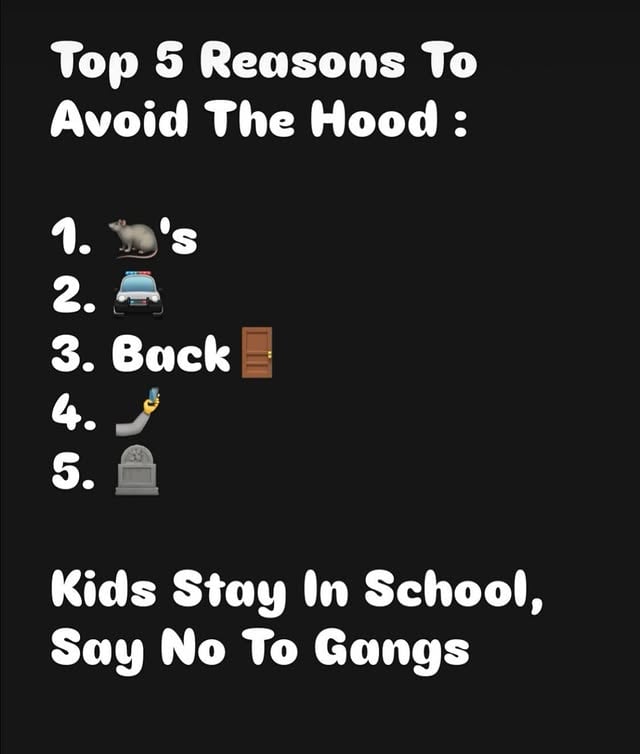 Kids Avoid The Street Life. Say No To Gangs & Drugs
