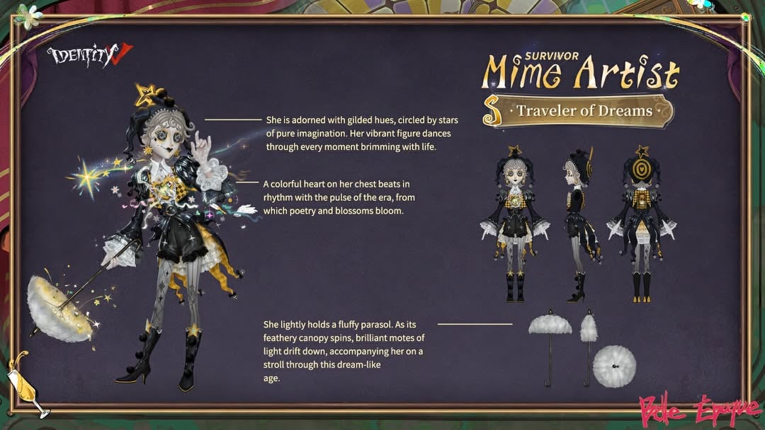 Dear Visitors,S43 Essence 3 Costume design insights are here!Tap the image for the details⬇️⬇️#IdentityV by @identityv