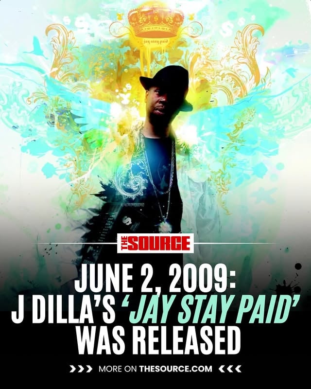 June 2, 2009—The late legendary producer J Dilla’s posthumous album ‘Jay Stay Paid’ was released, offering fans another glimpse into the unmatched creativity and musical genius that made him one of hip-hop’s most revered producers.Executive produced by Dilla’s mother Maureen “Ma Dukes” Yancey and mixed by longtime collaborator Pete Rock, the project featured appearances from artists including Black Thought, DOOM, Raekwon, Havoc, and M.O.P., blending Dilla’s signature soulful sampling and off-kilter rhythms with gritty lyricism.‘Jay Stay Paid’ served as both a celebration and continuation of Dilla’s legacy, reminding listeners of the lasting impact his sound had on Hip-Hop, Neo-Soul, and modern music production.The album reinforced what many already believed — that even after his passing, J Dilla’s influence remained alive through every beat, sample, and artist inspired by his work. 🛑#JDilla #JayStayPaid #OnThisDay #Dilla by @thesource