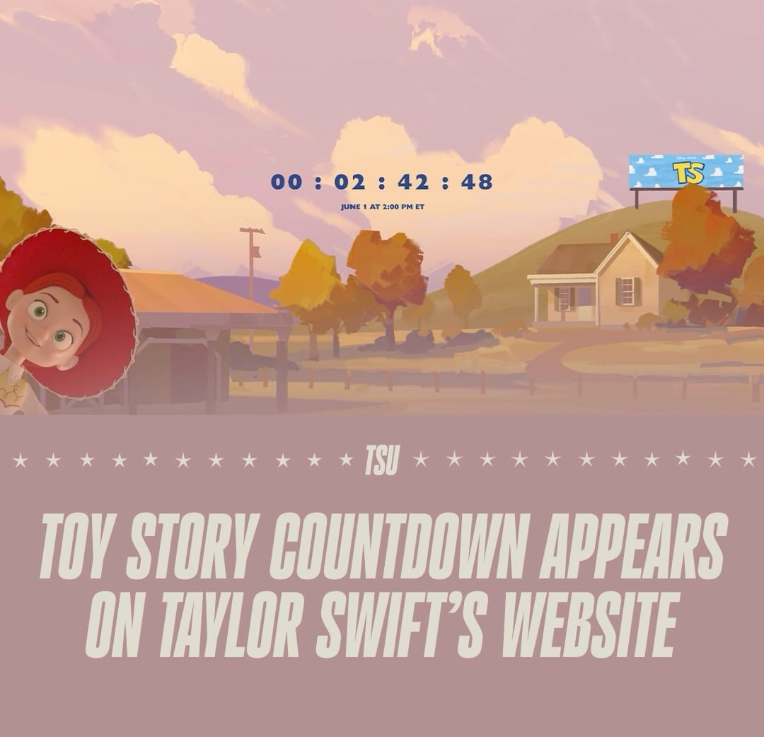A Toy Story themed countdown to June 1st at 2pm ET has appeared on Taylor Swift’s website 👀☁️ by @taylorswift.updates13