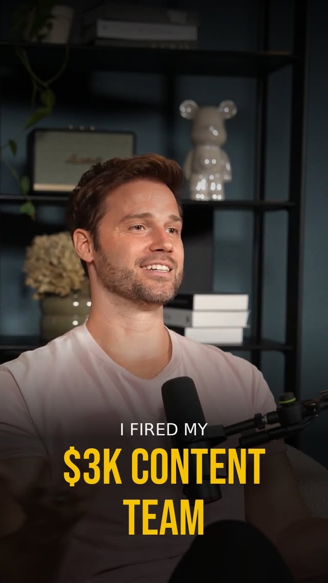 I fired my $3K/month content team.Replaced the entire thing with one AI system.I record 60 minutes of content a week. That’s it.AI cuts it. Captions it. Drafts posts. Schedules.My team polishes and publishes.I get my time back, stay in my zone, and still show up everywhere.Want to scale your brand without a content circus?DM “SYSTEM” and I’ll send you the exact tools by @alex_topolsky