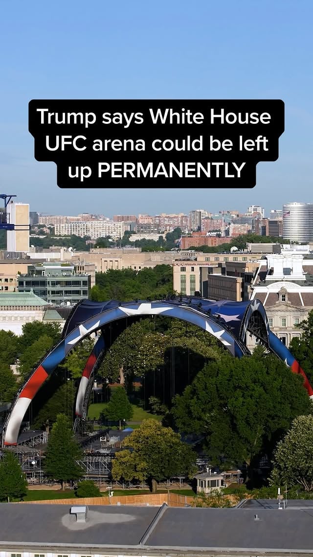 Trump says the arena taking shape on the White House lawn for the upcoming UFC fight could potentially get the “Eiffel Tower treatment,” staying up long after the event ends — similar to how the Eiffel Tower outlived the 1889 World’s Fair. MS NOW’s @eriellereshef has the latest. by @msnownews