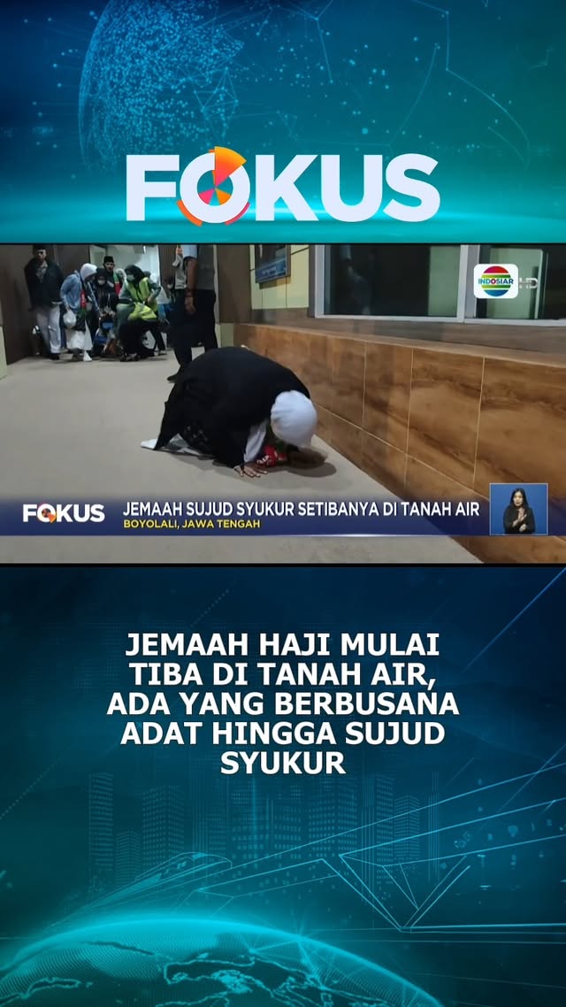 Jemaah haji Indonesia mulai berdatangan ke Tanah Air. Kedatangan jemaah disambut haru oleh keluarga. Ada juga jemaah yang berhias agar tampil beda saat bertemu keluarga yang sudah menanti.#newsindosiar #fokusindosiar #haji2026 #fokushaji2026
