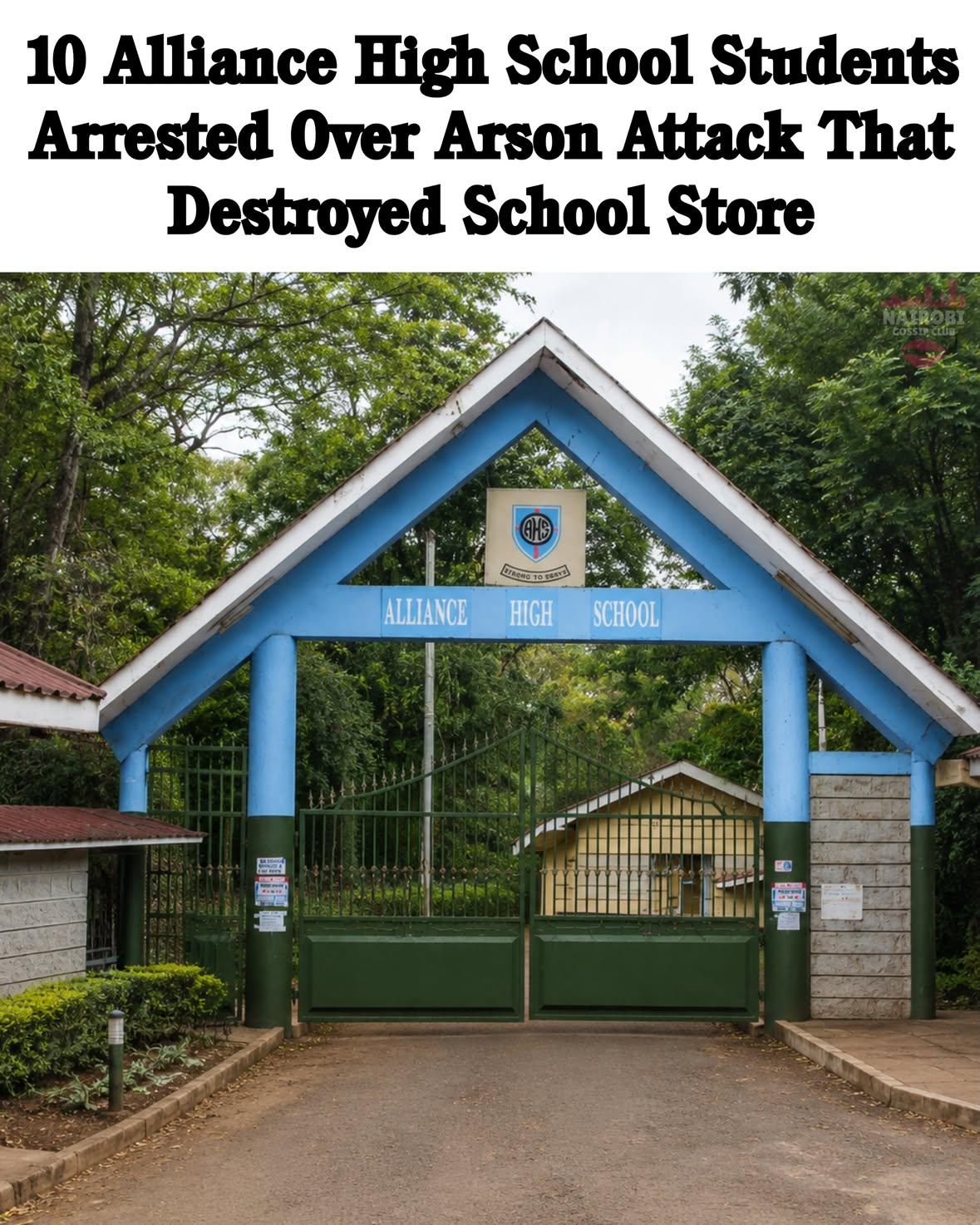 Ten Alliance High School students have been arrested in connection with a fire that destroyed a school mattress store on Thursday morning.