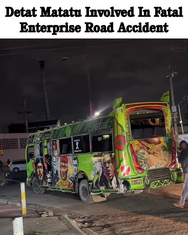 Detat matatu was involved in a fatal accident along Enterprise Road in Nairobi’s Industrial Area after it reportedly lost control and overturned. by @nairobi_gossip_club
