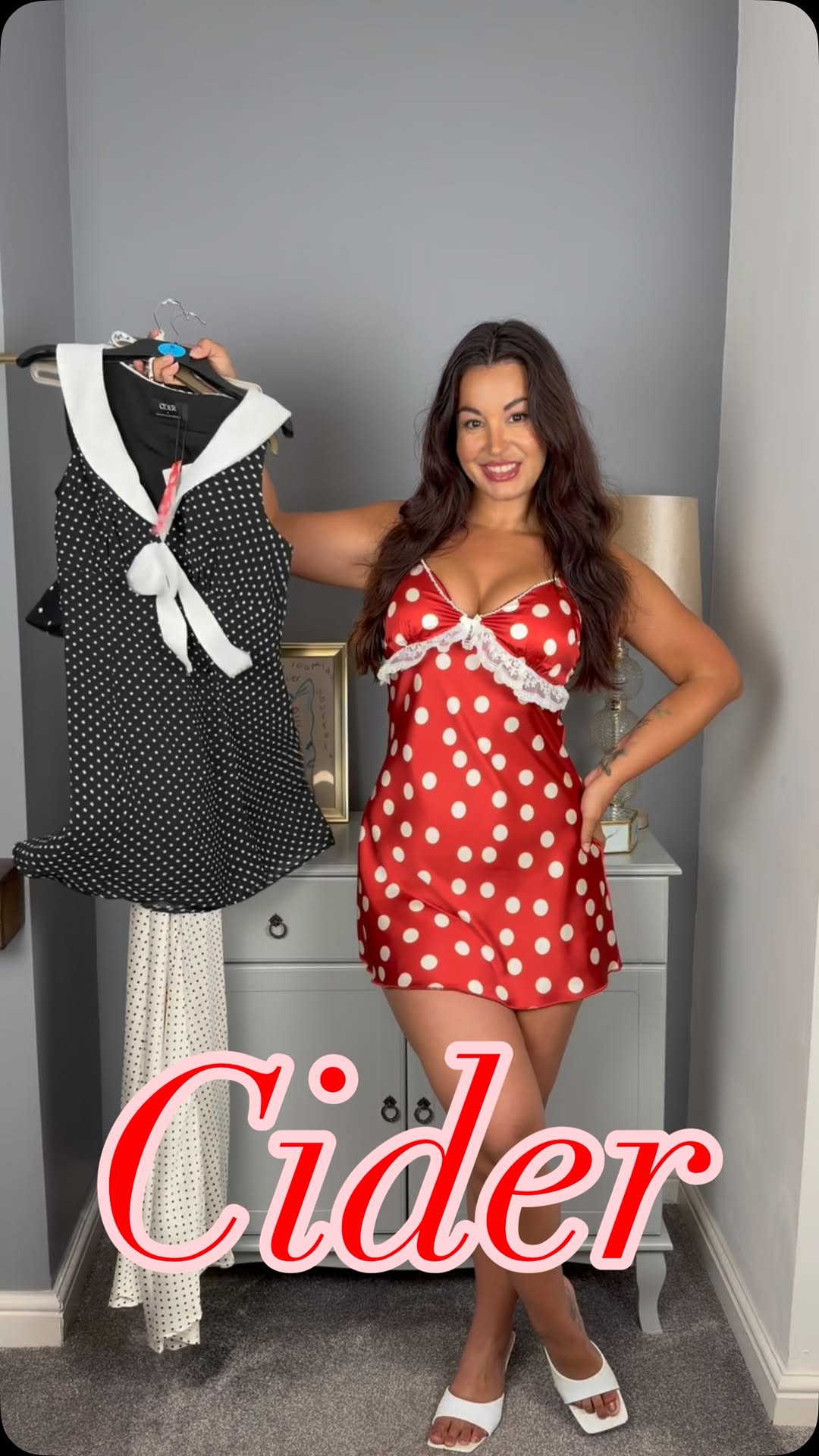 POLKA DOTS, PASTA & LA DOLCE VITA 🇮🇹✨

If there’s one trend coming with me to Italy this summer, it’s polka dots 🤍🖤❤️

I styled 3 dreamy @shopcider looks inspired by long lunches, cobbled streets, gelato stops and elegant Italian evenings…

❤️ Starter Look: the cutest red polka dot mini nightdress for slow holiday mornings

🖤 Look 1: vintage-inspired black polka dot mini dress with a collar and major old-money Chanel energy

🍋 Look 2: black polka dot capri co-ord and honestly… it’s giving ITALIAAAAAA

🤍 Look 3: white satin polka dot halterneck maxi dress with lace detailing for those magical holiday dinner nights

Now I need your help…

Which look is coming with me to Italy? 1, 2 or 3? 👇✨

Use my code KARIN2615 for 15% off your Cider order 💫
Follow [ @styledby.karin ] for more holiday inspo 🥰
#Cider #CiderGang #EuroSummer #PolkaDotTrend #italiansummer