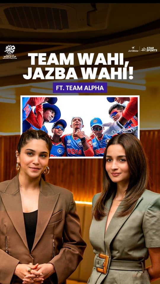 From 2 Alphas to Team India's 15 Alphas! 🤝💙
The message is clear, loud & proud... Team same, toh jazba bhi same! 🙌

ICC Women’s #T20WorldCup 2026 starts 12th June! (Available only in India)

#Alpha #T20CreatorClub
