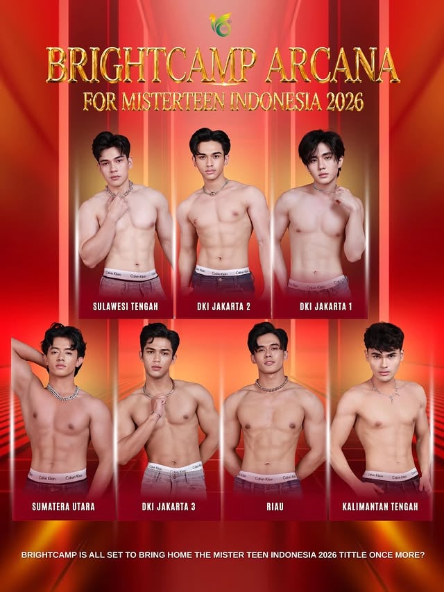 BOOMDUARRR TEEN!!!💥💥

B3B Winners @misterteenindonesia for @brightcamp Again?! 🤩

Kalau ngomongin konsistensi, squad @brightcamp_ udah nggak perlu diragukan lagi, tiap tahun selalu ada aja gebrakannya🔥

Baru aja drop photoshoot terbaru dan langsung pecah. Charming, percaya diri, dan full tenaga muda yang nggak bisa diabaikan. Tahun ini mereka jelas bukan main-main, siap bawa pulang prestasi terbaik  kembali🔥

Charming. Sexy. Teen energy on fire 🔥

Meet the kings:
1. DKI JAKARTA 1 @yorico_f 
2. DKI JAKARTA 2 @anargyatr 
3. DKI JAKARTA 3 ferryhan_
4. SUMUT @jeffmorrone_ 
5. RIAU @zfr.es 
6. KALTENG @van_evan13 
7. SULTENG @ge_jho

#Dpidamu