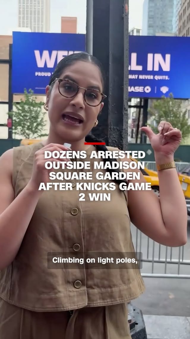 An NBA Finals watch party outside Madison Square Garden Friday night ended with 26 arrests, including one person who police said punched one officer before biting another. CNN’s @gloria_pazmino reports.