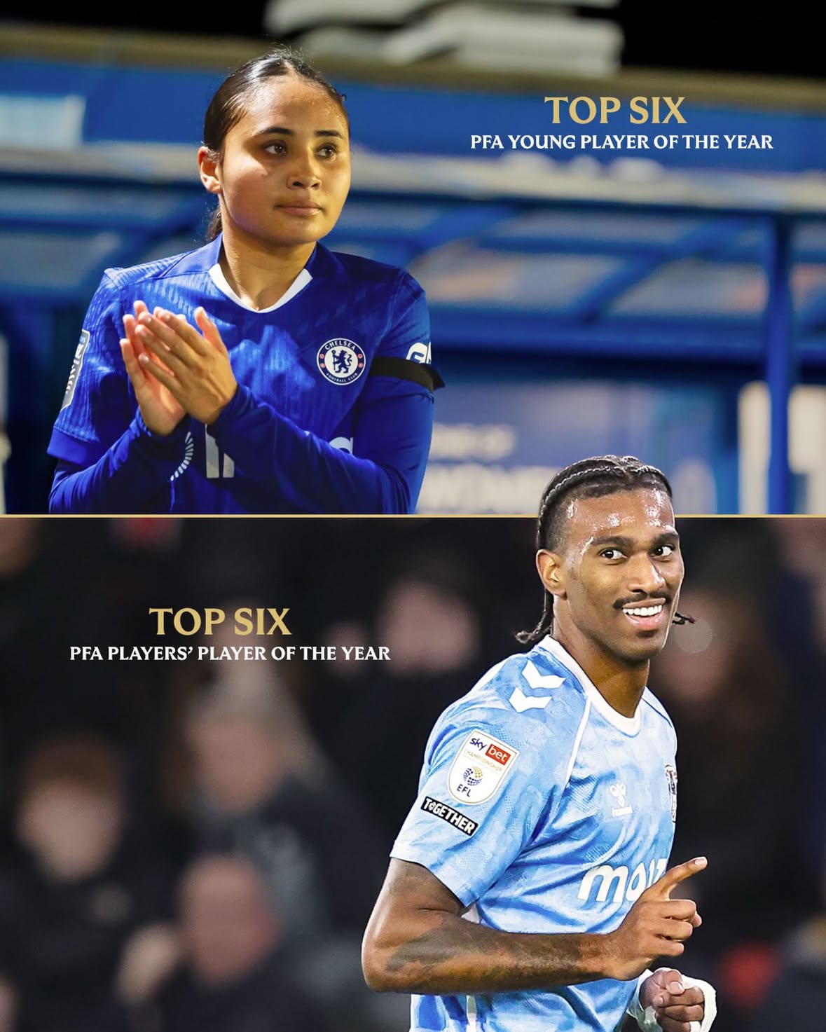 Representing the USA in the PFA Awards Top Six. 🇺🇸🏆
