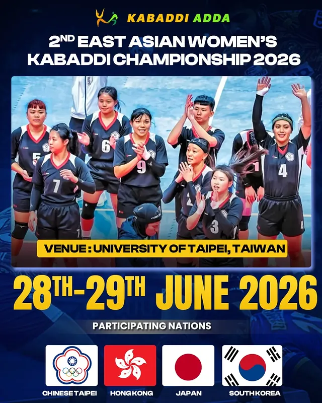 Two action-packed days, four determined teams, and countless moments of kabaddi brilliance await fans across East Asia! 💪⚡Who will rise to the top and claim the championship crown? 👑🏆#WomensKabaddi #EastAsiaKabaddi #KabaddiChampionship #EastAsianChampionship by @kabaddiadda