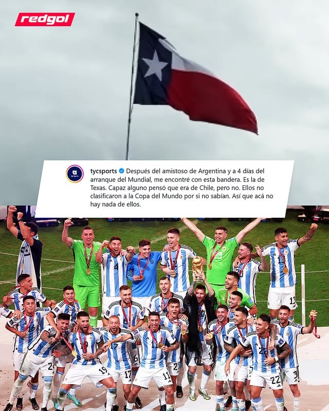 La nueva burla de TyC Sports de Argentina a Chile por la Copa del Mundo... 🤔🇦🇷

Los vecinos del otro lado de la cordillera no olvidan a La Roja. 👀