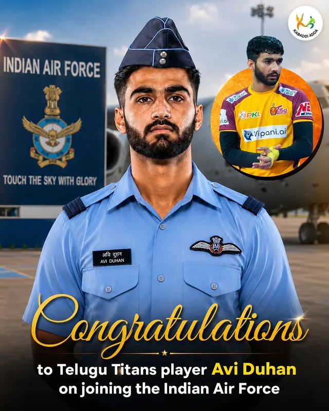 Wishing Avi Duhan Success and Glory as He Joins the Indian Air Force#telugutitans #indianairforce #airforce #aviduhan by @kabaddiadda