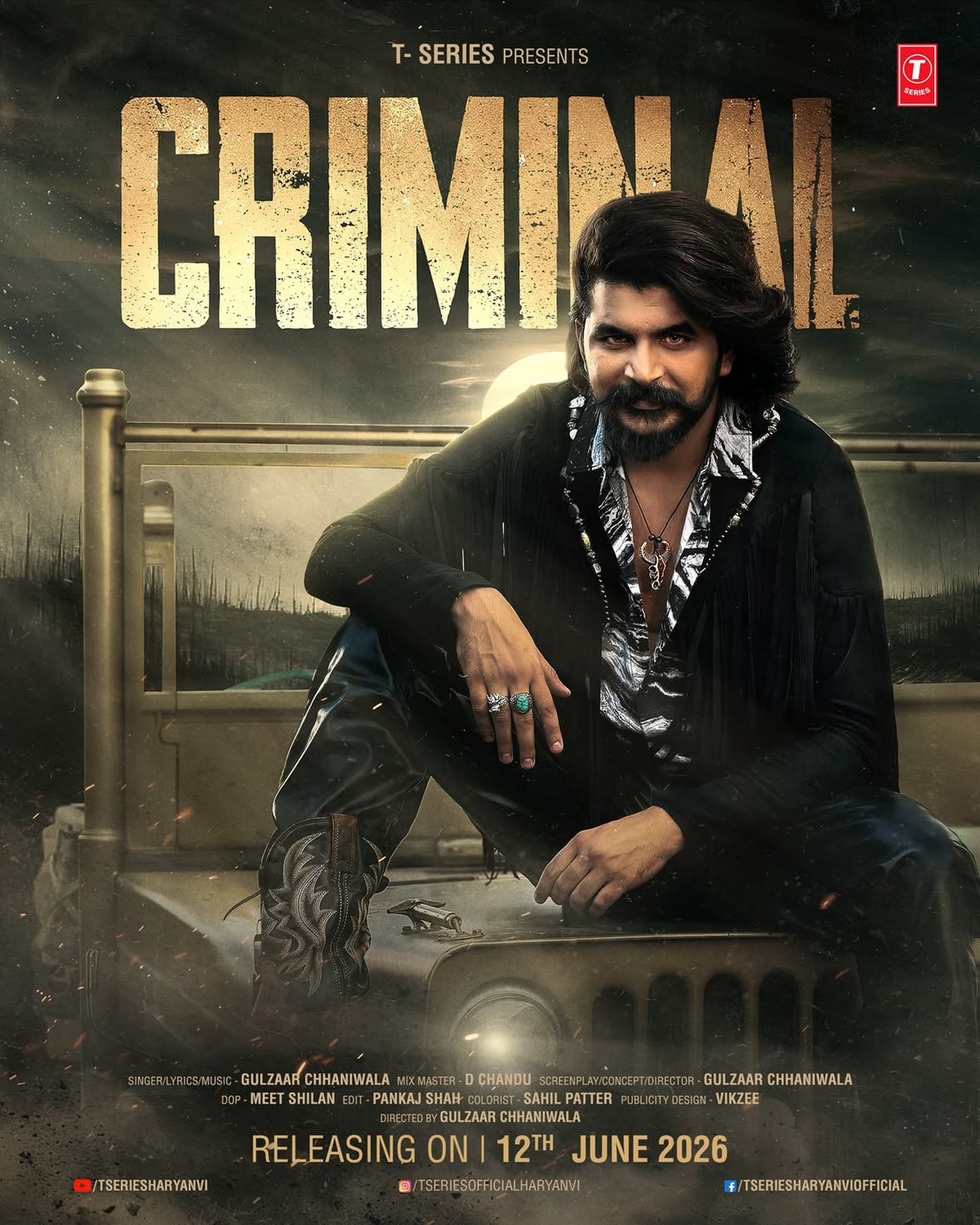 Boom💥
Laaaadleeeee this one is out of syllabus 🧨
Be ready on 12 June 2026 ⛳️
@tseriesofficialharyanvi 
@imdchandu 
@dopmeetshilan 
@postermonkey 
#criminal #12june #terabhaigulzaar