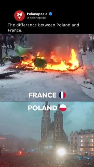 🇵🇱 Poland shows that things can be done differently.

While many European countries regularly experience riots, arson, and the destruction of public property, Polish cities remain relatively safe, clean, and well-maintained.

Respect for a country is not just about waving a flag. It is also reflected in how people treat streets, historic landmarks, public transport, and shared spaces. These everyday actions are what truly shape a nation’s image.

Poland is not perfect, but a culture of respecting one’s country and public spaces is something that deserves recognition. 🇵🇱❤️
