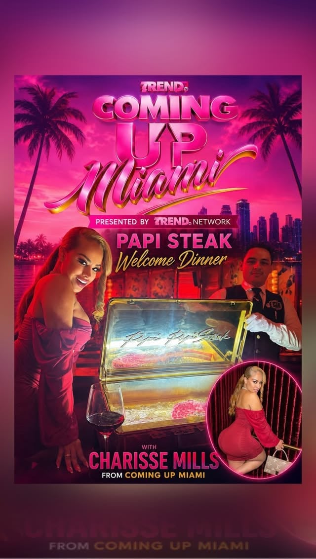 Papi Steak was the warm-up… now watch me serve the main course. 🥩✨

Stepped into Miami like I own the city, dripped in confidence, wrapped in luxury, and booked for the spotlight. The welcome dinner was giving power, pretty, and paid. 💎

Bad & Boujee isn’t a vibe… it’s a lifestyle.

#ComingUpMiami #PapiSteak #BadAndBoujee #CharisseMills #TrendTV