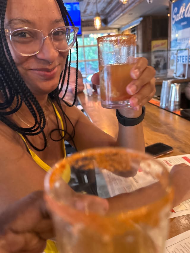 Oyster Shots with this goon. Happy Friendiversary. To think we met 3 years ago today off chance🥹 @prettylightskin216 by @aeoxis