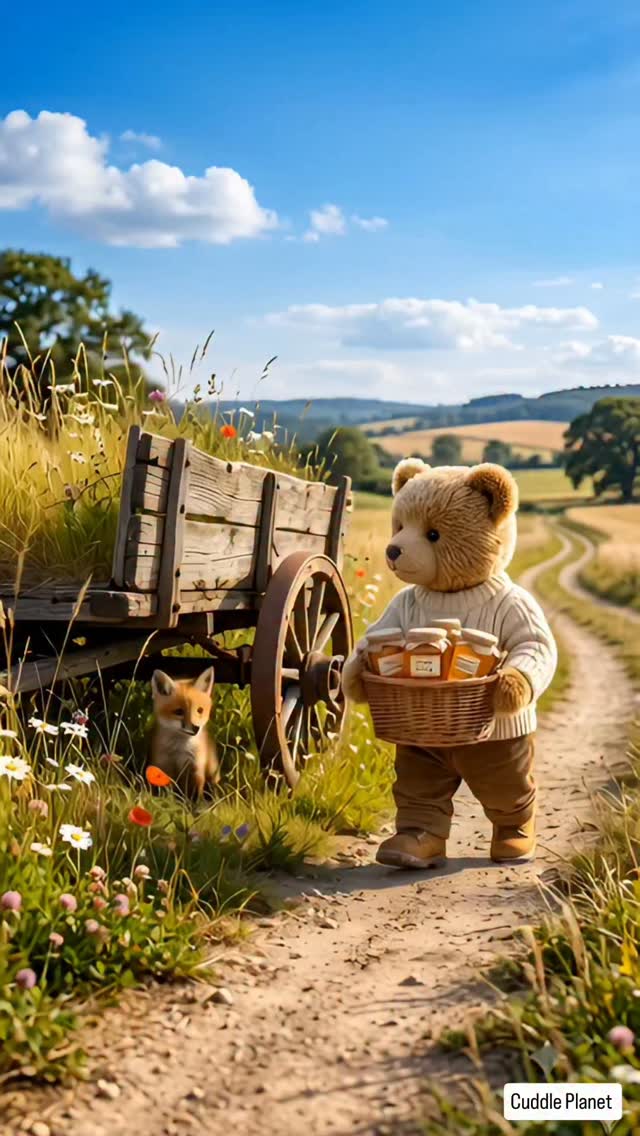 Teddy was just delivering honey... until he found a tiny fox cub hiding all alone under an old wagon. 🦊🧸🍯❤️

#TeddyStory #BabyFox #FoxCub #TeddyBear #SummerAdventure AnimalFriendship HeartwarmingStory CuteAnimals WholesomeContent NatureLoversClub