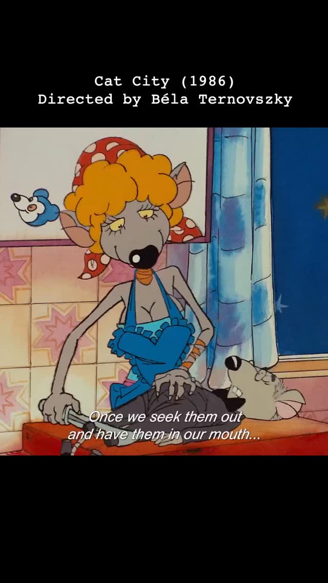 Cat City (1986, 1hr 37min) Directed by Béla Ternovszky. Streaming for Family Members on Eternal.tv & Apps in North America. https://eternal.tv/programs/cat-city In the year 80 AMM (After Mickey Mouse) on planet X the crime-syndicated Cats try to erase the Mouse-population once and for all. Presented with MVD Entertainment and Restored by @deafcrocodile by @eternalfamilytv