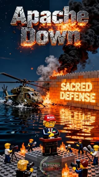 Last night during a tele-rally for Lindsey Graham, Trump was out here boasting that the U.S. will declare “total victory” over Iran in two weeks.

Meanwhile, an American Apache helicopter just went down near the Strait of Hormuz — the first one lost in this conflict. Both crew members were rescued, but the timing is embarrassing.

He’s out here selling victory while they’re losing birds. Same script, different day.

Sacred Defense.

#ApacheDown #StraitOfHormuz #SacredDefense #PersiaBoi #TotalVictory
