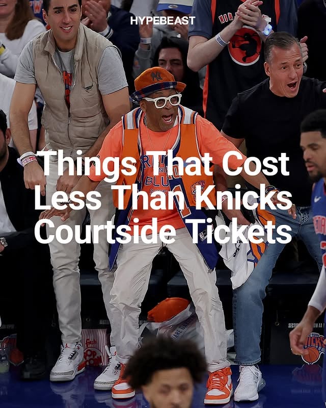 With @nyknicks court-side tickets hitting six figures, we had to do some quick financial math 💀💸⁠
⁠
Swipe to see what else you could buy instead 🧡💙