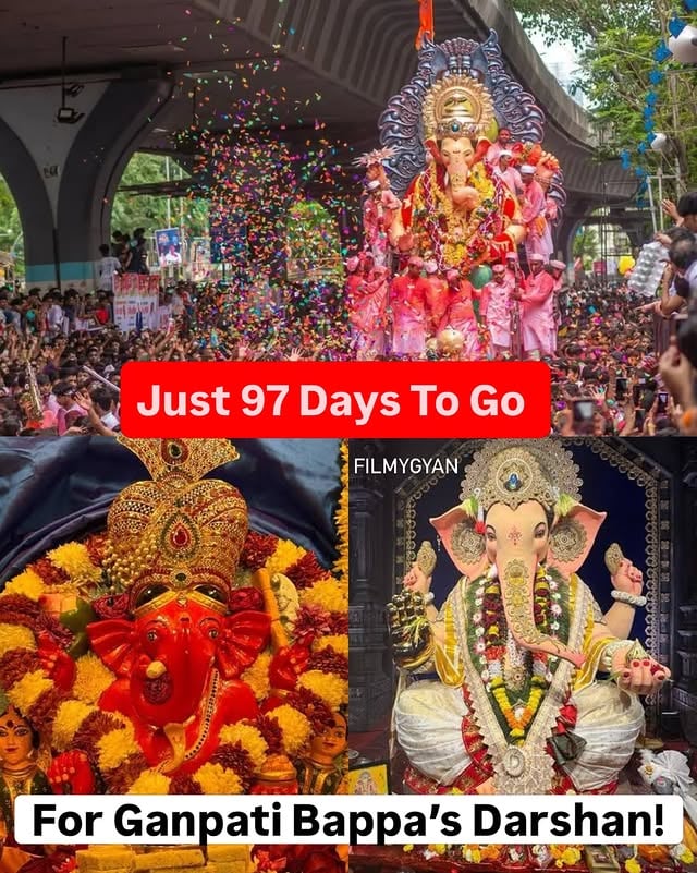 The countdown has begun! ❤️✨Just 97 days remain until the arrival of our beloved Ganpati Bappa. The excitement, devotion, and festive spirit are already in the air as devotees eagerly await Bappa’s darshan. 🐘🌺Ganpati Bappa Morya! 🙏❤️#fg14