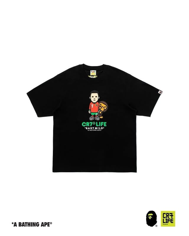 BAPE® × CR7® LIFE Summer tees rooted in football codes.REFLECTION CAMO reworks the COLLEGE graphic, while a BABY MILO® take brings a lighter expression to the capsule.Two styles. One signature direction.Available starting June 13, 2026, at BAPE STORE® and US.BAPE.COM.#ABATHINGAPE #BAPE #CR7 by @bape_us
