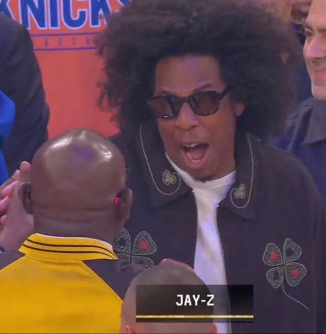 Jay-Z spotted courtside at Knicks vs Spurs NBA Finals - rocking his new signature fro 📸 by @mobbish_