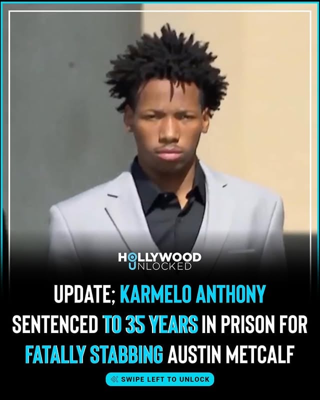 Nineteen-year-old #KarmeloAnthony got a 35-year prison sentence, the decision came just hours after he was found guilty of murdering a fellow high school student in Texas back in 2025. #Socialites, thoughts? 👇🏽👇🏽 (swipe)